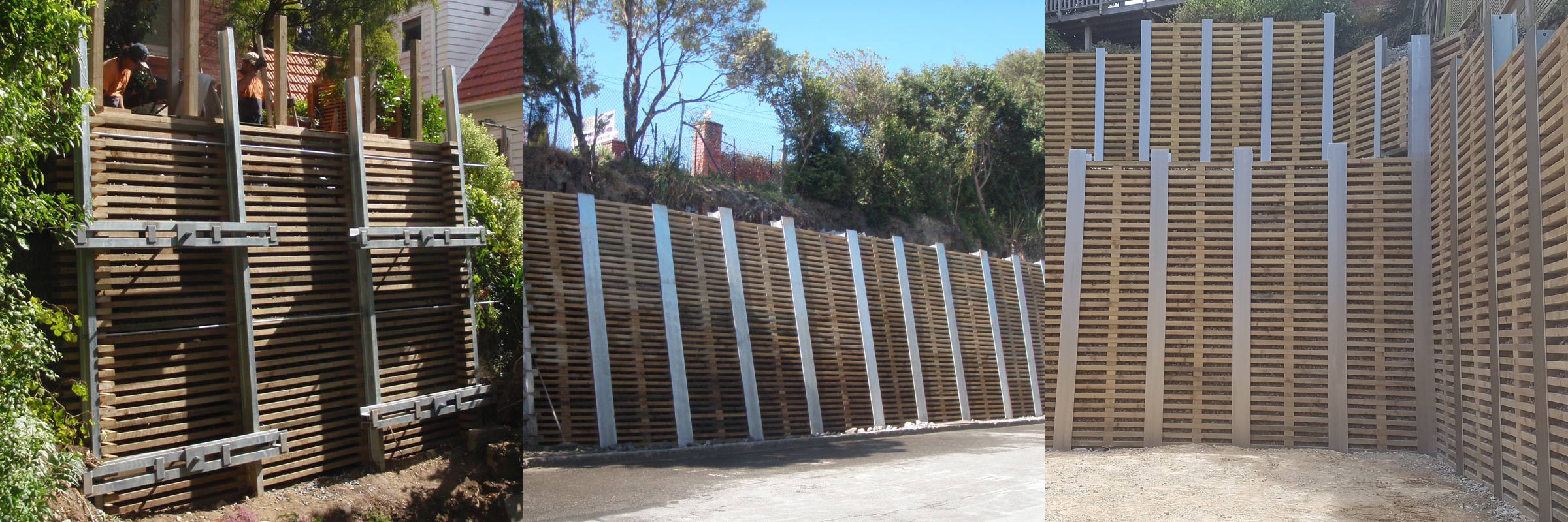 Steel retaining walls